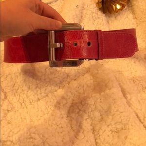 Italian Leather Deep Pink Tailored Sportsman Belt
